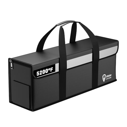 E-Bike Battery Safe Bag Explosionproof, Lipo Bag,19.3 x 5.1 x 7in