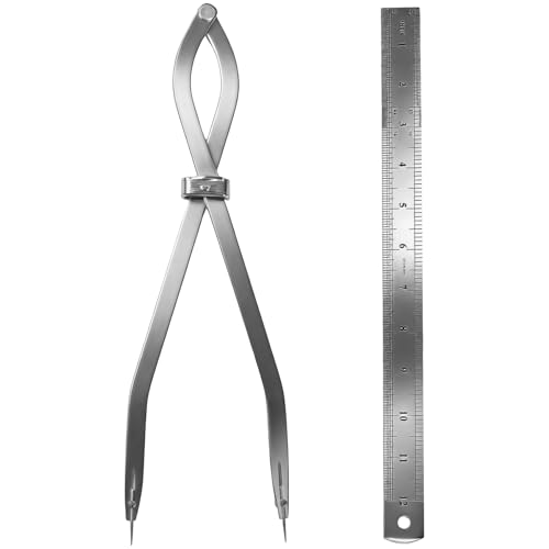 Radius Divider Tool 12 Inch, Fast Adjusting Scriber for Sheet Metal Fabrication & Layout Work, Resharpenable Replaceable Points, Metalworking Woodworking Insulation Tool, Draws Circles Up to 32 Inches - size: 12in-1PC