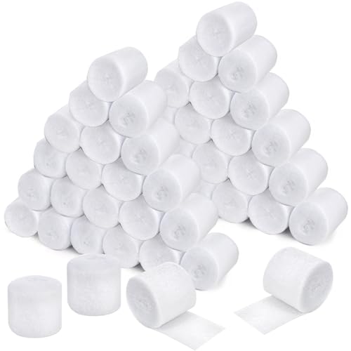 Coloch 48 Rolls Cast Padding, Soft Cotton Undercast Padding Gauze Bandage Wrap Roll Use with Plaster Cloth Individually Packed for Crafts, Body Casts, Mask Making & Art Projects, 2" x8.8ft
