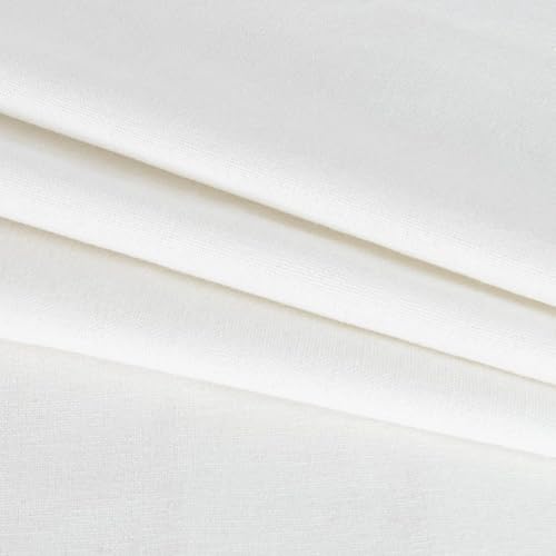 Linen Fabric by the Yard Bright White 1 Yard 62 Inch Wide - color: Bright White, size: 1 YARD