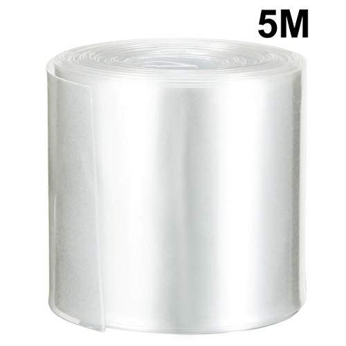 uxcell Battery Wrap PVC Heat Shrink Tubing 50mm Flat Width 5M Long Clear - color: Clear, size: 50mm