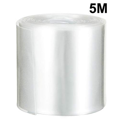 uxcell Battery Wrap PVC Heat Shrink Tubing 50mm Flat Width 5M Long Clear - color: Clear, size: 50mm