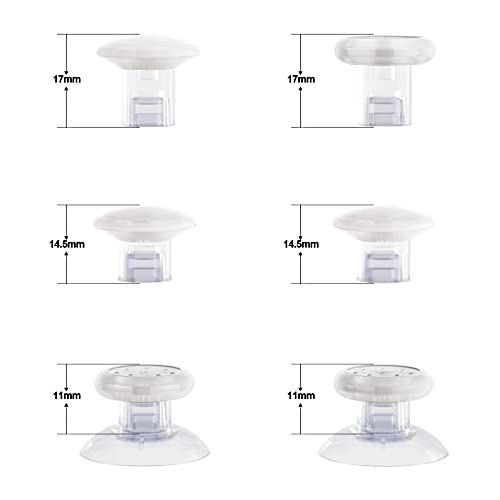eXtremeRate ThumbsGear Interchangeable Ergonomic Thumbstick for PS5 Controller, for PS4 All Model Controller - 3 Height Domed and Concave Grips Adjustable Joystick - Transparent - color: Transparent