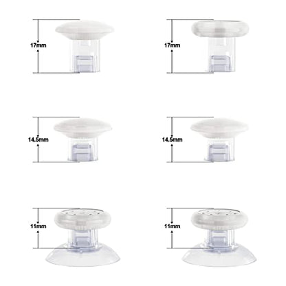 eXtremeRate ThumbsGear Interchangeable Ergonomic Thumbstick for PS5 Controller, for PS4 All Model Controller - 3 Height Domed and Concave Grips Adjustable Joystick - Transparent - color: Transparent