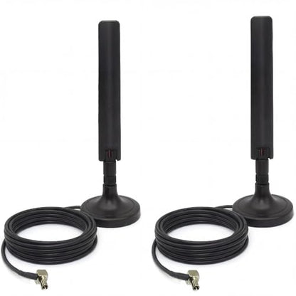 2-Pack 10dBi 5G 4G LTE Antenna with Magnetic Base – TS9 Dual MIMO External Antenna for Netgear Nighthawk M6 MR6110 MR6500 M5 MR5100 M1 MR1100 LB1120 LB2120 Huawei MiFi Hotspots Router – 5ft Cable - style: TS9