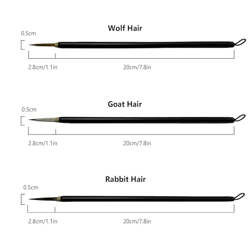 Chinese Painting Brushes Set Flower Bird Line Drawing-3PCS-Large - size: 2.8CM