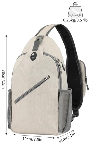 MAYLISACC Sling Bag Reversible Crossbody Chest Daypack Lightweight Hiking - color: Beige-b