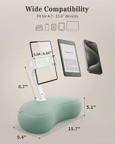 SAIJI Kindle Pillow Stand for Bed – iPad & Tablet Holder (Cyan) - color: Cyan