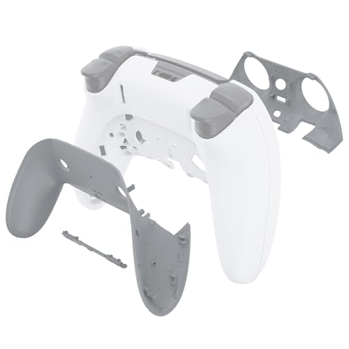 eXtremeRate Top Bottom Decorative Trim Shell Compatible with ps5 Edge Controller DIY Replacement Front Back Clip Shell, Custom New Hope Gray Plates Cover Compatible with ps5 Edge Controller - color: New Hope Gray