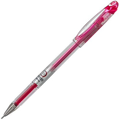 Pentel Arts Slicci 0.25 mm Extra Fine Gel Pen, Pink Ink, Box of 12 (BG202-P1) - color: Pink, size: 12 Count (Pack of 1), style: 0.25mm