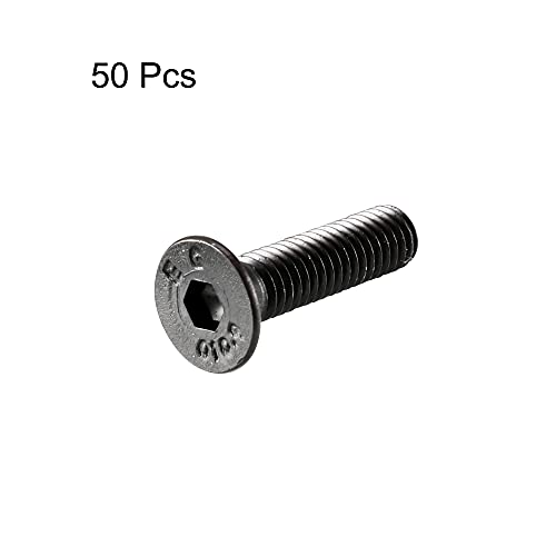 uxcell M3x12mm 10.9 Carbon Steel Countersunk Head Hex Socket Screw (Pack of 50) - size: M3x12mm