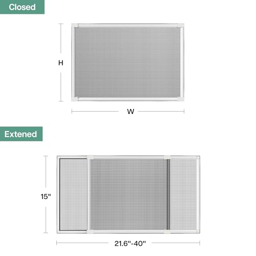 paramondo Expandable Window Screen, 15" H x 21.6" - 40" W, 2 Pack - size: Medium (15" H x 21.6"-40" W, 2 Pack)