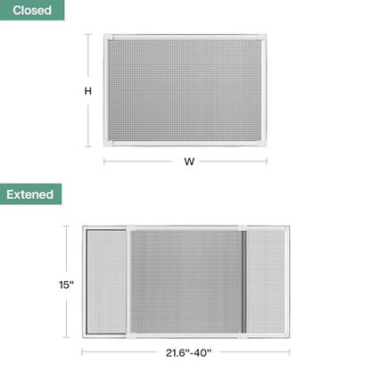paramondo Expandable Window Screen, 15" H x 21.6" - 40" W, 2 Pack - size: Medium (15" H x 21.6"-40" W, 2 Pack)