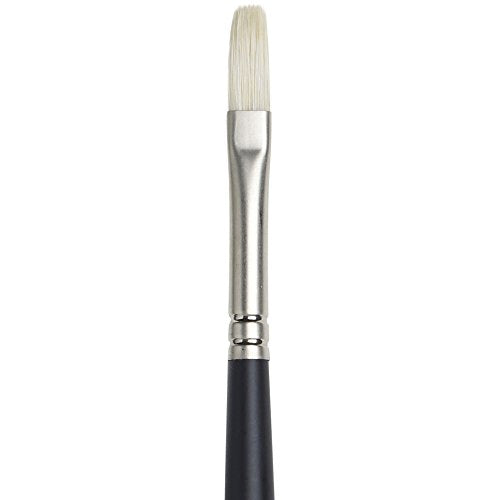 Winsor & Newton Artists' Oil Hog Paint Brush, Long Handle Size 3, Flat - size: #3, style: Flat