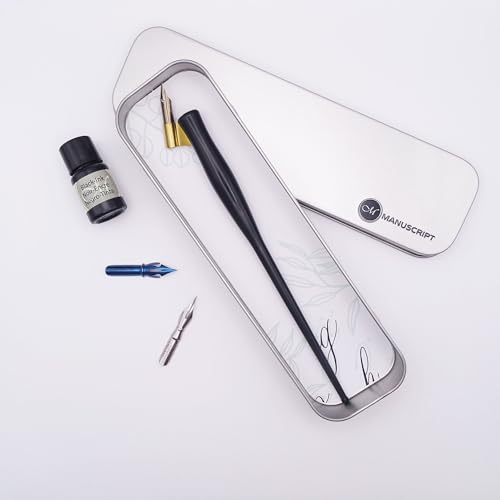 MANUSCRIPT Modern Calligraphy Oblique Set, Pink Holder, 3 Nibs - color: Pink