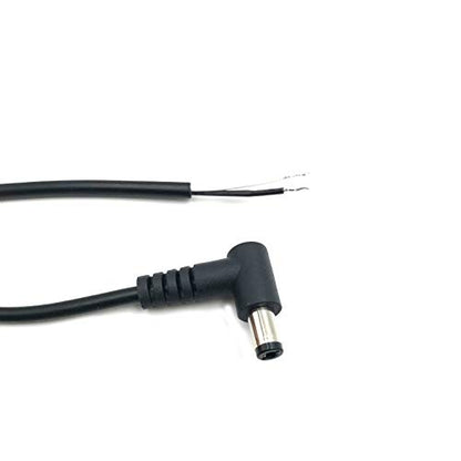 6Pcs 5.5mm x 2.5mm 90 Degree Right Angle DC Power Male Plug Jack to Bare Wire Open End Cable for CCTV DC Power Supply Cable Repair