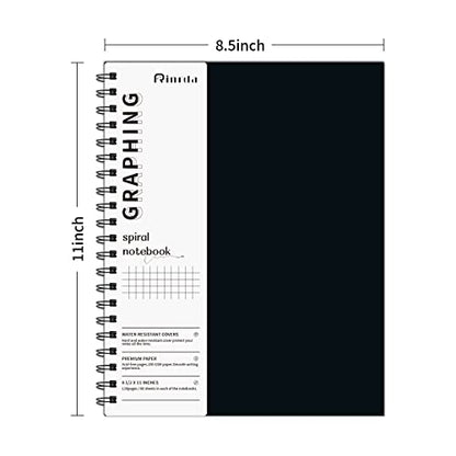 Graph Paper Notebook Spiral Notebook 8.5" x 11"-4 Pack Grid Paper Notebook Graph notebook Engineering notebook 120 Pages 100 GSM Thick Graphing Paper Notebook Hardcover Journal for School, - size: A4, style: GRAPH NOTEBOOK