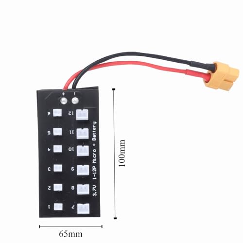Charging Board for JST-PH 2.0 1S 3.7V 7.4V - Parallel Charger Board Compatible with Bla-de 130X for MCP X BL for UMX, 12 Batteries Simultaneously
