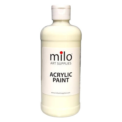 milo Glow in the Dark Acrylic Paint, Clear Phosphorescent Glow, 16oz Bottle - style: Glow in the Dark 16 oz