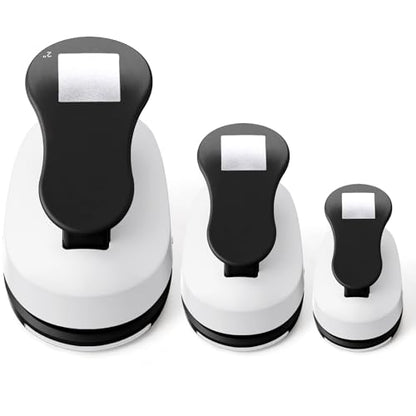 CHENGU 3 Pack Square Hole Punch 2"/1"/0.6", Black - color: Black, style: Square