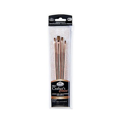 Royal & Langnickel Crafter's Choice Pro Synthetic Sable Shader Craft Brush Set, 4pc - style: Shader