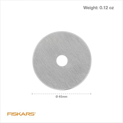 Fiskars 45mm Rotary Cutter Blade Replacements for Fabric, 2-Pack - size: 45mm, style: 1 Pack - Standard