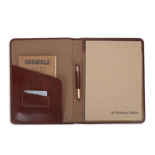 Heavy Duty Buffalo Leather Legal Pad Portfolio with Binder, Wine - color: Wine