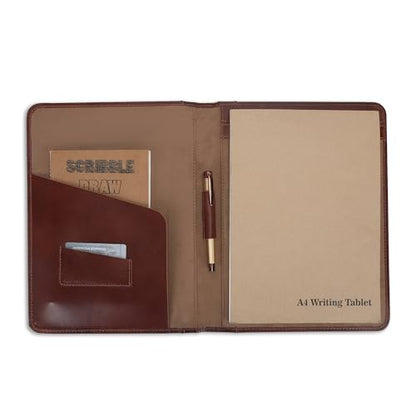 Heavy Duty Buffalo Leather Legal Pad Portfolio with Binder, Wine - color: Wine