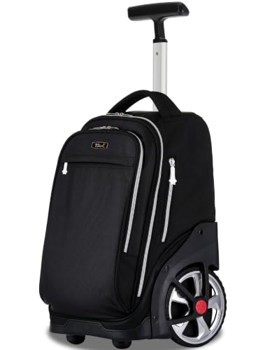 NEW TILAMI 19 Inch Rolling Backpack for School Stair-Climbing Big Wheel - color: Black