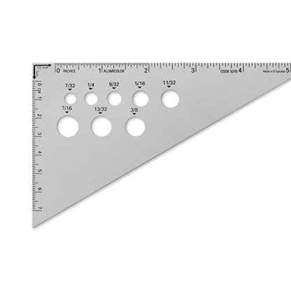 Alumicolor Aluminum 6 Inch Calibrated Drafting Triangle, 30/60/90 Degree