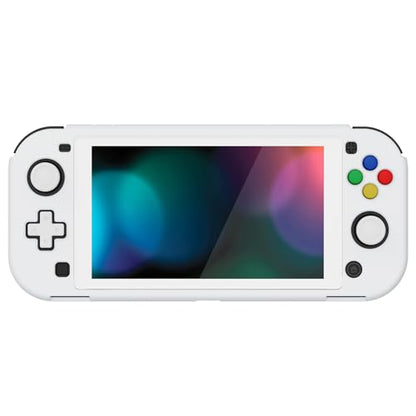 PlayVital ZealProtect Protective Case for Nintendo Switch Lite, Ergonomic Grip Hard Cover - Durable Shock-absorbent Anti-Scratch with Screen Protector & Thumb Grip Button Caps, White - color: White