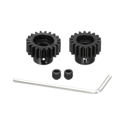 DMiotech M1 17T 18T Steel 5mm Hardened Pinion Motor Gear for RC Car Brushed Replacement Brushless Motors, RC Applications with 2 Pcs Screws & Hex Spanner for DIY RC Boat Drone