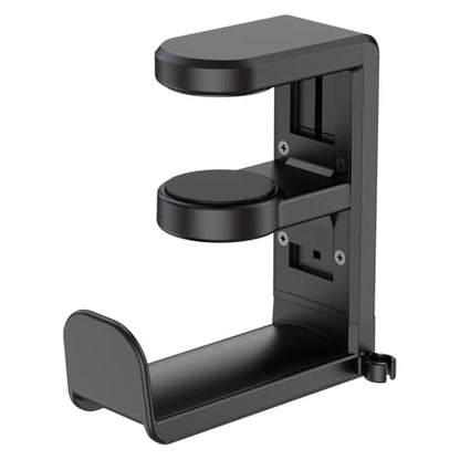 EURPMASK Rotating Headphone Stand,Adjustable Clamp-on Headset Holder Hanger - color: Black 1 Pack