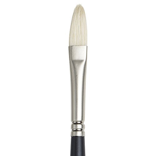 Winsor & Newton Artists' Oil Hog Paint Brush, Long Handle Size 4, Filbert - size: #4, style: Filbert