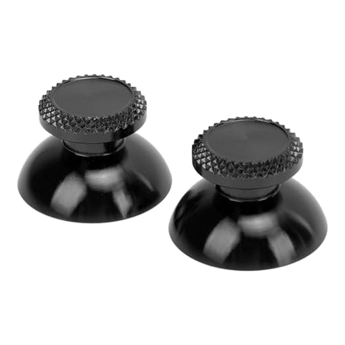 Pomya Thumbsticks for Controller, 2Pcs Metal Thumb Grip Replacement for Handheld Game Console, Aluminum Alloy Analog Thumb Sticks Accessories (Black) - color: Black