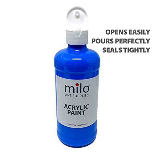 milo Acrylic Paint Set, 12 Primary Colors, 16 oz Bottles, Semi-Gloss - style: Primary Set 12 x 16 oz