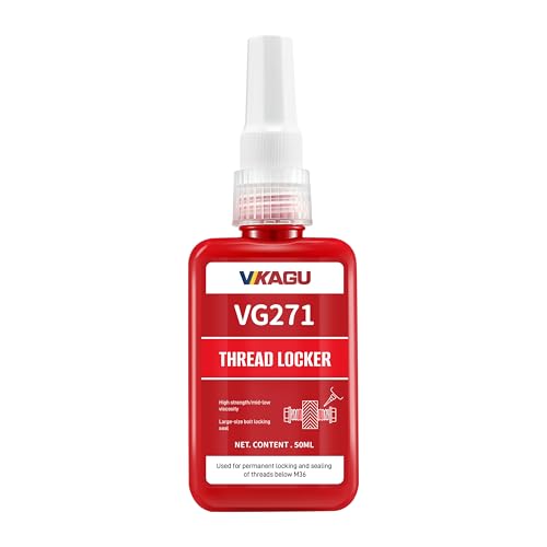 VIKAGU 271 Red High Strength Threadlocker - Medium Viscosity Glue,Easy Infiltrated Thread Lock - Permanent Adhesive for Metal Bolts & Nuts - Quick Cure Formula - 1.69Oz/50ml - style: $8.99/50ML