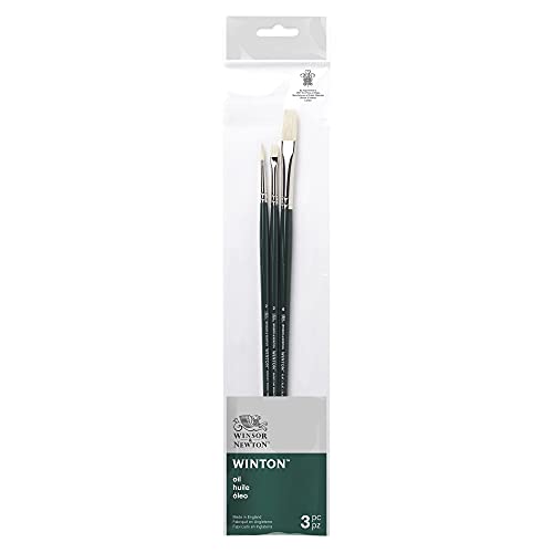 Winsor & Newton Winton Oil Brush, Long Handle, 3 pack, #2 - style: #2 - Short Handle