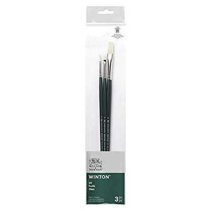 Winsor & Newton Winton Oil Brush, Long Handle, 3 pack, #2 - style: #2 - Short Handle