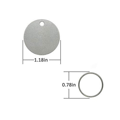 1.18 inch Round Stamping Blanks with Hole Stainless Steel Blank Tags 25 Pack