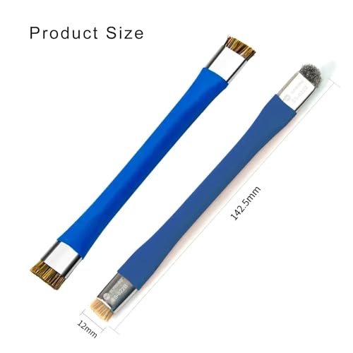 2Pcs Double Head ESD Safe Brush, Anti-Static Phone Motherboard PCB Cleaning Brush for Mobile Phone PC Repair Electronic Components Circuit Board IC Clean Remove Glue Tools,Blue