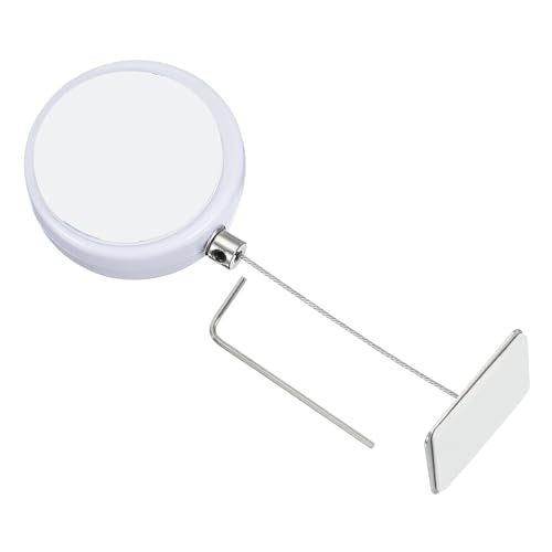 PATIKIL 1.5m / 4.9Ft Retractable Remote Control Tether, Security Remote Cable Lock Adjustable Cable Leash Length for TV Remote Control Gaming Controller, White (Square Iron Cap) - color: White