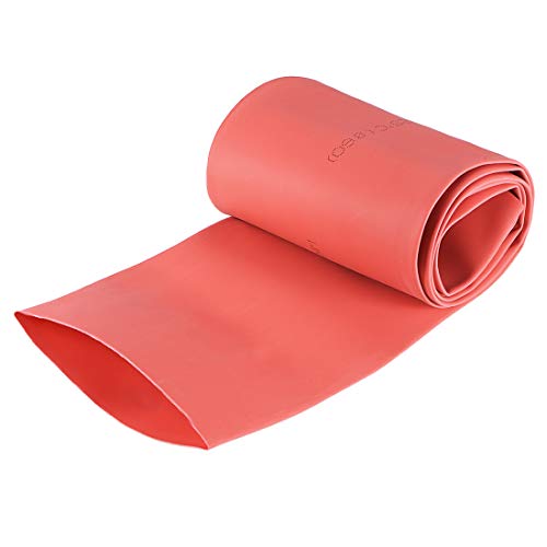uxcell Heat Shrink Tubing, 60mm Dia 98mm Flat Width 2:1 Rate Shrinkable Tube Cable Sleeve 1m - Red - color: Red, size: 60mm