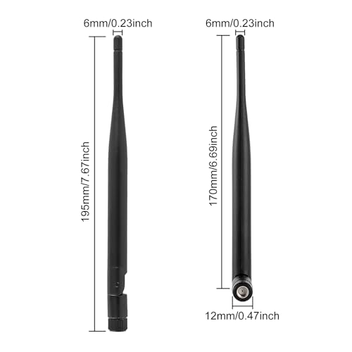 2Pcs 6dBi WiFi Antenna 2.4GHz 5GHz 5.8GHz RP-SMA Male Bluetooth Antenna Audio Range for USB Adapter Camera Video Surveillance Monitor PC Computer WiFi Router Wireless Network Card - size: 2pcs 6dBi