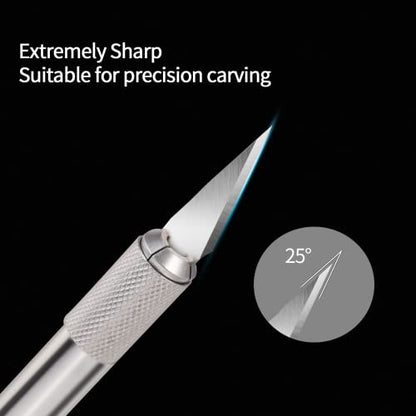 DIYSELF 20 PCS Exacto Knife Blades #11, SK5 Exacto Blades Refills with Case - size: 20 Pack