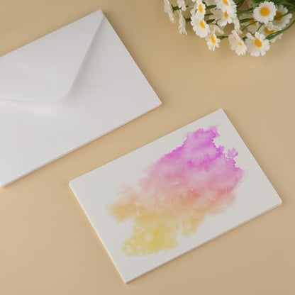 50Pack Foldable Blank Watercolor Cards with Envelopes 4 x 6 Inch - color: 50 Right Angle
