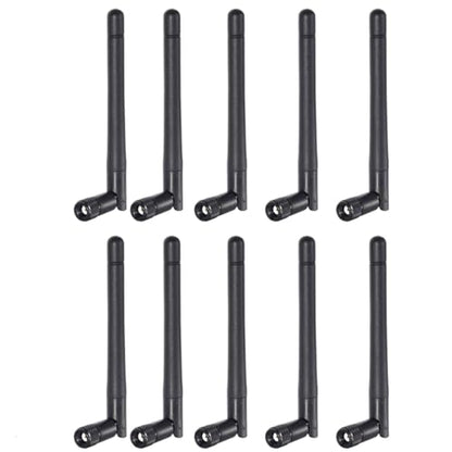 Bingfu Dual Band WiFi 2.4GHz 5GHz 5.8GHz 3dBi MIMO RP-SMA Male Antenna (10-Pack) for WiFi Router Wireless Network Card USB Adapter Security IP Camera Video Surveillance - color: [RP-SMA Male] Antenna 10-Pack - Black