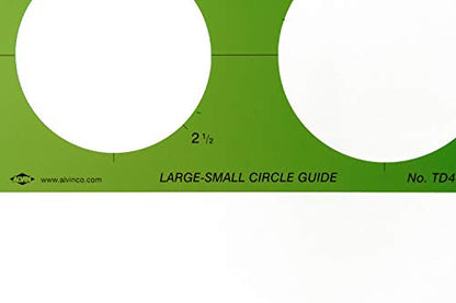 Alvin, Circle Guide Template, 46 Circles, 8.625 inches x 11.125 inches x .030 inches - style: 46 Circle Guide Template