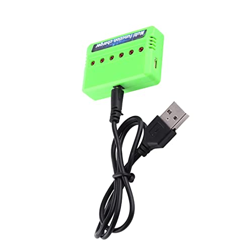 X5C Drone 6 in 1 Multi Battery Fast Charger ABS Housing, Simultaneous 6 Bank Charging Station with USB Cable for Quadcopters