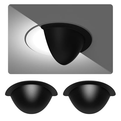 2 Pack 4 Inch Anti-Glare Can Light Covers, Black Half Shades - color: Black, size: 4 Inch